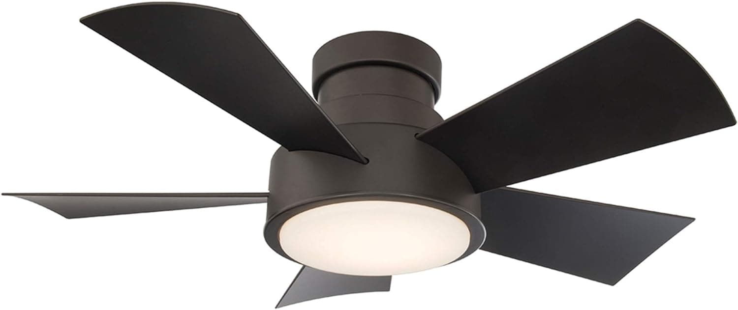 Smart Indoor Outdoor Flush Mount Bronze Ceiling Fan with LED Light Kit and Remote, Works with Alexa Google Assistant Samsung Things Ios android APP-1-ErisView