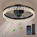Smart LED Ceiling Fan with Remote Control, Modern Dimmable Low Profile Ceiling Fan Light for Corridor Bedroom Living Room Kitchen-Black-ErisView