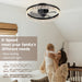 Smart LED Ceiling Fan with Remote Control, Modern Dimmable Low Profile Ceiling Fan Light for Corridor Bedroom Living Room Kitchen-ErisView