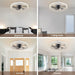 Smart LED Ceiling Fan with Remote Control, Modern Dimmable Low Profile Ceiling Fan Light for Corridor Bedroom Living Room Kitchen-ErisView