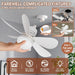 Socket Ceiling Fans with Lights and Remote, Small Ceiling Fan for Bedroom Living Room Kitchen, Garage Ceiling Fan -2-ErisView
