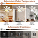 Socket Ceiling Fans with Lights and Remote, Small Ceiling Fan for Bedroom Living Room Kitchen, Garage Ceiling Fan -5-ErisView