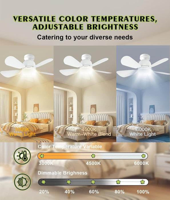 Socket Fan Light, Ceiling Fans Light with Remote, Screw In Ceiling Fan Lights for Bedroom Living Room Kitchen -2-ErisView