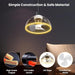 Socket Fan Light Ceiling Fans with LED Light and Remote, Dimmable Mini Low Profile Ceiling Fan for Studio Bedroom Living Room Kitchen Dining Room-6-ErisView