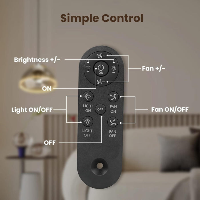 Socket Fan Light Ceiling Fans with LED Light and Remote, Dimmable Mini Low Profile Ceiling Fan for Studio Bedroom Living Room Kitchen Dining Room-7-ErisView