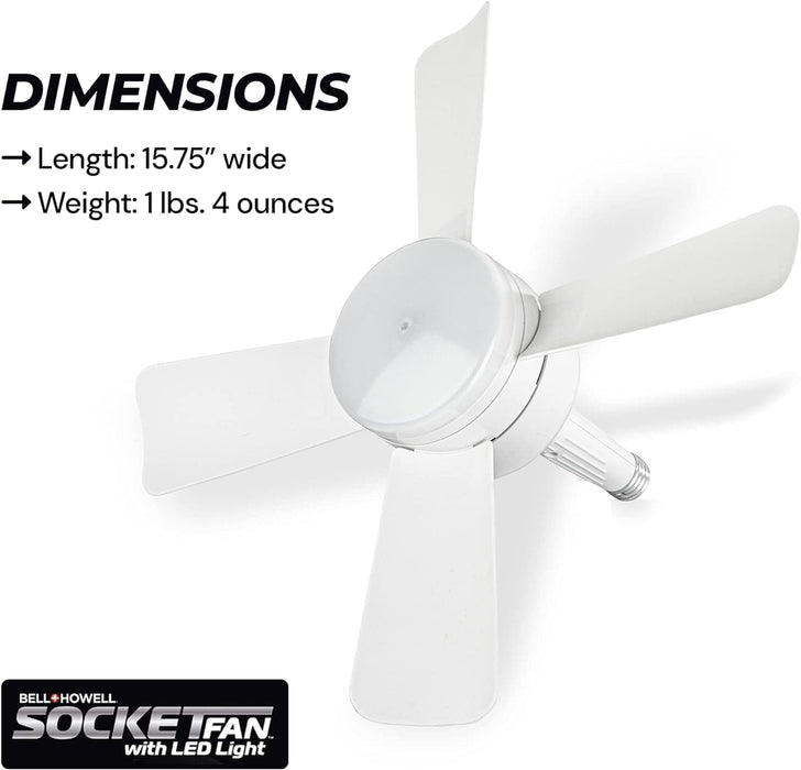 Socket Fan Light, Ceiling Fans with Lights and Remote for Bedroom Kitchen Living Room-4-ErisView