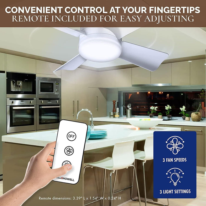 Socket Fan Light, Ceiling Fans with Lights and Remote for Bedroom Kitchen Living Room-5-ErisView
