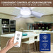 Socket Fan Light, Ceiling Fans with Lights and Remote for Bedroom Kitchen Living Room-5-ErisView