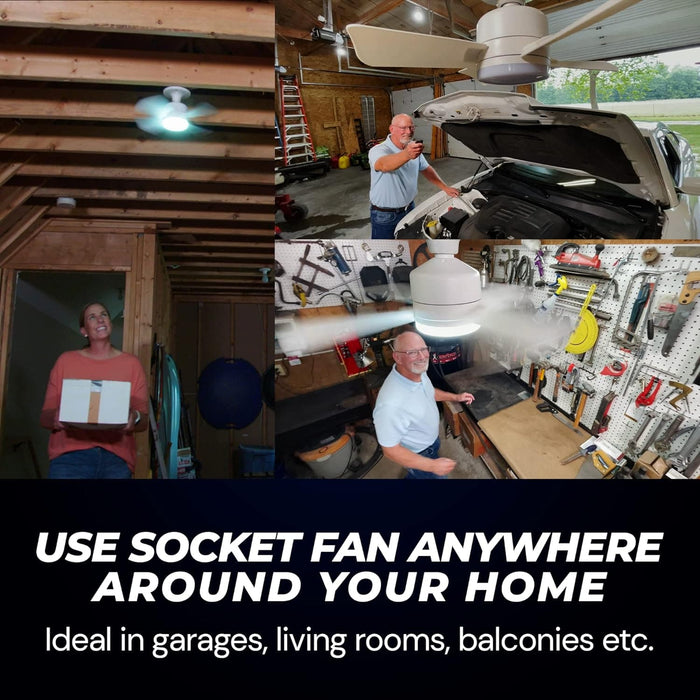 Socket Fan Light, Ceiling Fans with Lights and Remote for Bedroom Kitchen Living Room-7-ErisView