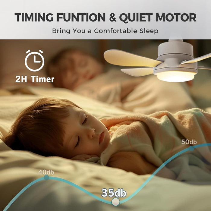 Socket Fan Light with Remote APP Control, Small Screw In Socket Bedroom Ceiling Fans, Living Room Fan, Kitchen Fans with Lights-5-ErisView