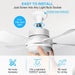 Socket Fan Light with Remote, Screw In Ceiling Fans with Lights, Reversible Quiet Ceiling Fans for Bathroom Kitchen, Garage Ceiling Fan -2-ErisView