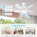 Socket Fan Light with Remote, Screw In Ceiling Fans with Lights, Reversible Quiet Ceiling Fans for Bathroom Kitchen, Garage Ceiling Fan -4-ErisView
