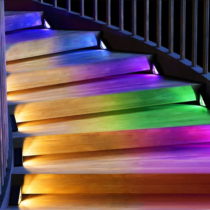 Solar Deck Step Lights, 8 Colors, 10 Modes, IP65 Waterproof, 30-Hour Runtime, Easy Mounting, Auto-Charge in 5 Hours, Perfect for Outdoor Steps-ErisView-10