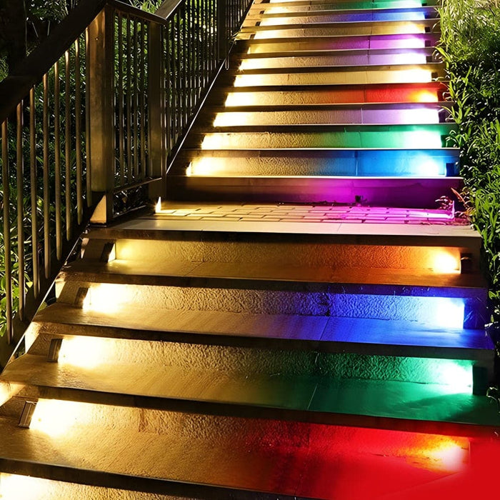 Solar Deck Step Lights, 8 Colors, 10 Modes, IP65 Waterproof, 30-Hour Runtime, Easy Mounting, Auto-Charge in 5 Hours, Perfect for Outdoor Steps-ErisView-3