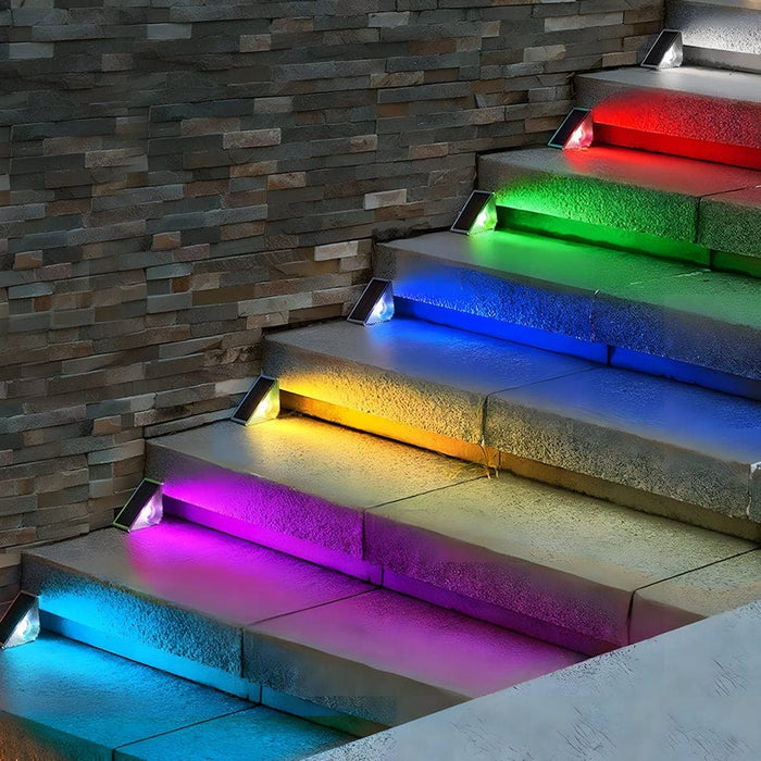Solar Deck Step Lights, 8 Colors, 10 Modes, IP65 Waterproof, 30-Hour Runtime, Easy Mounting, Auto-Charge in 5 Hours, Perfect for Outdoor Steps-ErisView-4