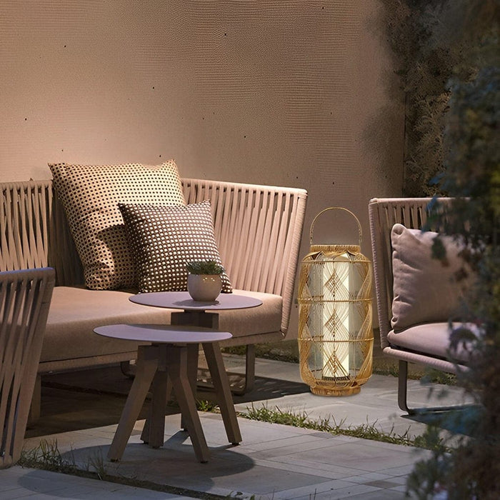 Solar-Powered Rattan Floor Lamp with High-Efficiency Charging, Portable Outdoor Lanterns for Garden, Patio, Balcony, and Front Door Decor-ErisView-12