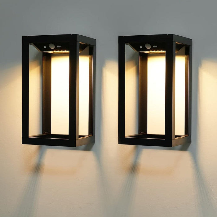 Solar Outdoor Wall Lights, Waterproof Motion Sensor Dusk To Dawn Solar Wall Lights, Solar Outdoor Wall Lights for Deck Garage Porch-Set of 2-ErisView