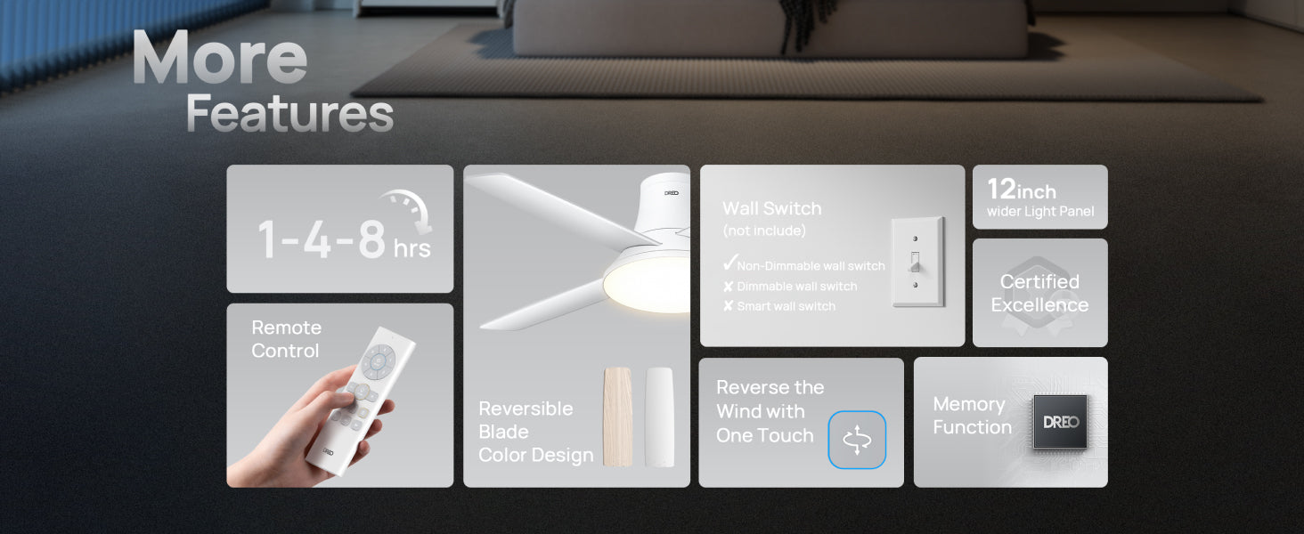 Indoor Silver Smart Ceiling Fan with Lights and Remote, Quiet Ceiling Fans with Lights, Dimmable LED Ceiling Fan with APP Alexa Control
