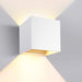 Square Outdoor Up and Down Wall Light, Waterproof Modern Exterior Wall Mount Light for Porch Courtyard Stair Corridor Garden-White-ErisView