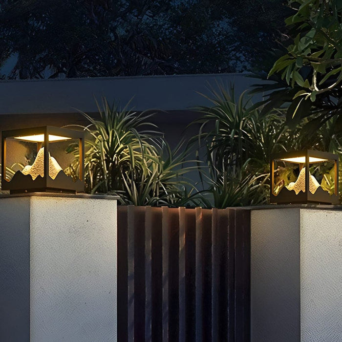 Stainless Steel Solar Outdoor Light with 3D Mountain Scenery Frame, Waterproof and Rust-Proof, Durable Resin Decoration for All-Weather Use-ErisView-22