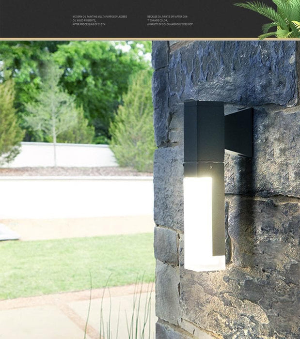 Sturdy Minimalist Outdoor Wall Lights with Energy Efficient LED, Elongated Gray Metal Frame, Perfect for Porch, Doorway, or Garden Wall-ErisView-2