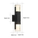Sturdy Minimalist Outdoor Wall Lights with Energy Efficient LED, Elongated Gray Metal Frame, Perfect for Porch, Doorway, or Garden Wall-ErisView-7