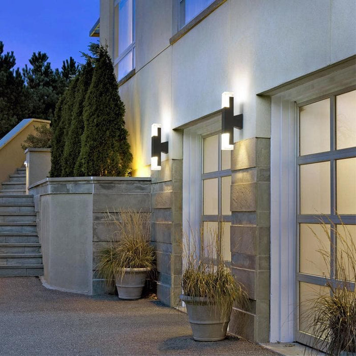 Sturdy Minimalist Outdoor Wall Lights with Energy Efficient LED, Elongated Gray Metal Frame, Perfect for Porch, Doorway, or Garden Wall-ErisView-16
