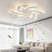 Stylish Ceiling Fans with Lights and Remote, Dimmable LED Fandelier Flush Mount, White Bedroom Ceiling Light with Fan -4-ErisView