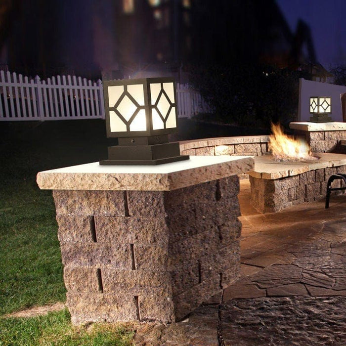 Stylish Geometric Outdoor Post Light for Gardens, Patios, Walkways, and Porches, Classic Retro Design for Enhanced Exterior Decor-ErisView-6