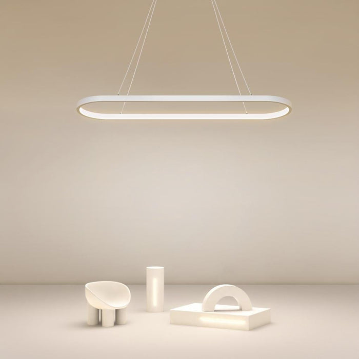 Modern Oval Hanging Chandelier with Remote Control