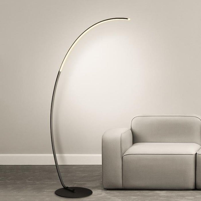65 Inches Minimalist Integrated LED Stepless Dimming Arched Floor Lamps with Remote Control