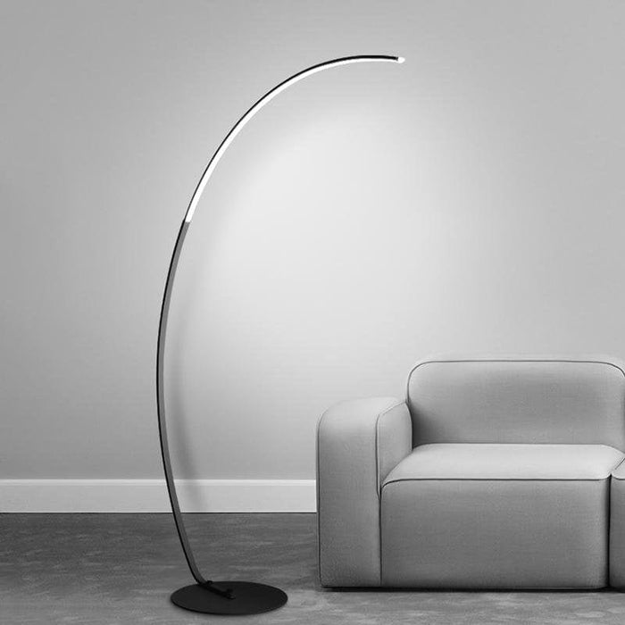 65 Inches Minimalist Integrated LED Stepless Dimming Arched Floor Lamps with Remote Control