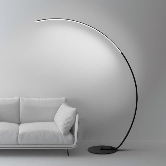 65 Inches Minimalist Integrated LED Stepless Dimming Arched Floor Lamps with Remote Control