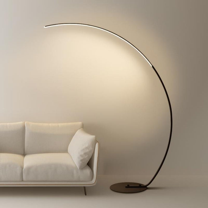 65 Inches Minimalist Integrated LED Stepless Dimming Arched Floor Lamps with Remote Control