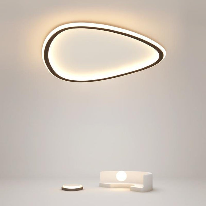 Black Abstract Shaped Industrial Flush Mount Bedroom Ceiling Lights