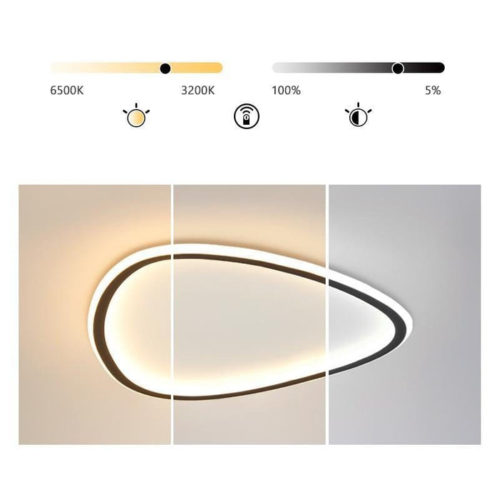 Black Abstract Shaped Industrial Flush Mount Bedroom Ceiling Lights