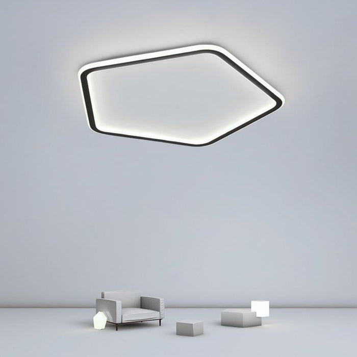 Nordic Hexagon Modern Flush Mount Lights Black Iron Ceiling Lights