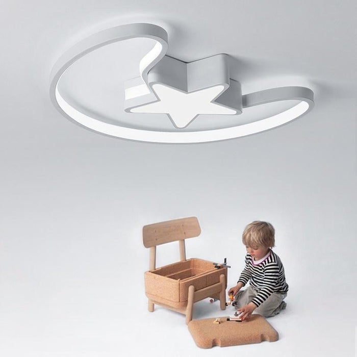 Nordic Moon Star Shaped Modern Flush Mount Light Moon Star Shaped Light