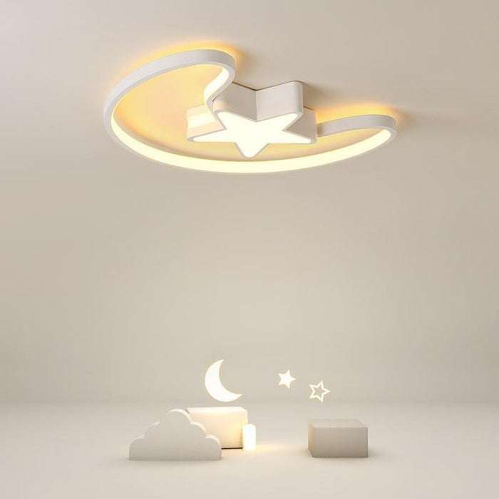 Nordic Moon Star Shaped Modern Flush Mount Light Moon Star Shaped Light