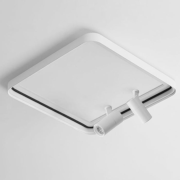 16'' Square Dimmable Flush Mount LED Lights with 2 Adjustable Spotlights Track Lights