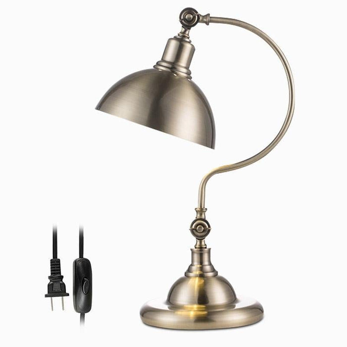 20'' Antique Metallic Adjustable Dome Shade LED Gooseneck Arm Task Lamp