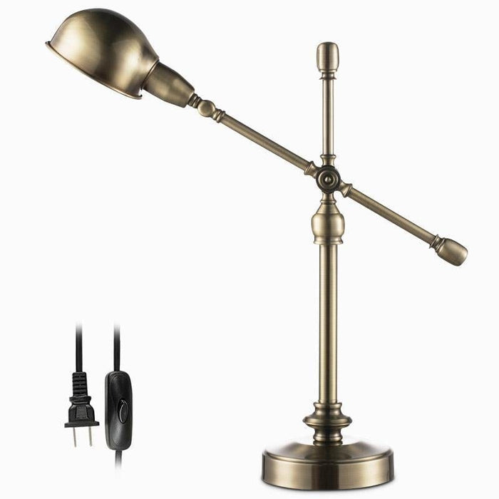 Metallic Dome Shade Desk Light 1 Head Adjustable Arm Table Lamp