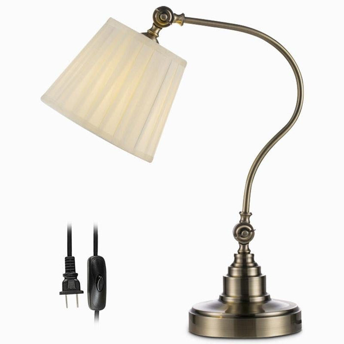 Industrial Empire Shaped Task Light 1 Head Metal Table Lamp with Curved Arm