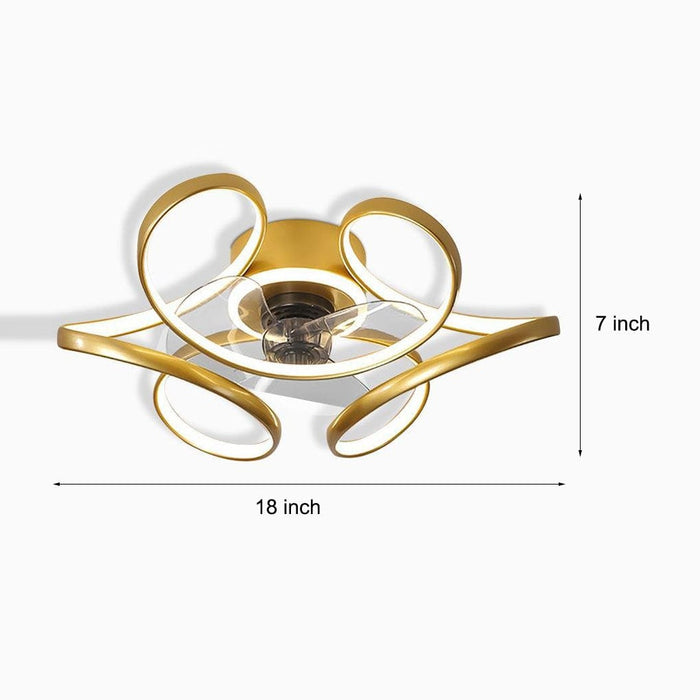 18 Flower Shaped Modern Ceiling Fans Light with Remote Chandelier with Fan