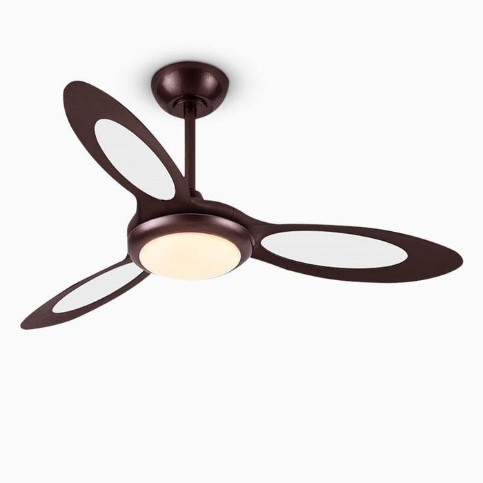 Oval 3 Blades LED Industrial Style Ceiling Fans Lights with Remote Control
