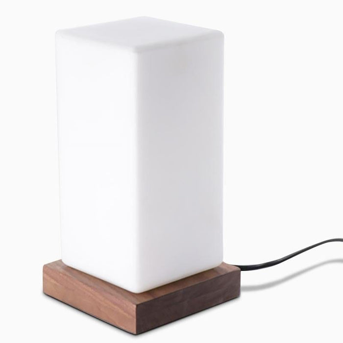 Nordic Wooden Kids' Table Lamp with Frosted Glass Remote Control Built-in Battery  Night Lamp