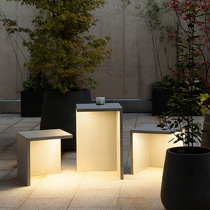 Unique 3D Table and Stools Outdoor Landscape Lighting, Minimalist, High Efficiency LED, IP65 Waterproof for Courtyard and Garden Decor-ErisView-13