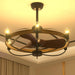 Unique Farmhouse Ceiling Fan with Lights, Vintage Caged Low Profile Fandaliers Ceiling Fan, Candle Chandelier Ceiling Fan for Living Room Bedroom Kitchen-1-ErisView