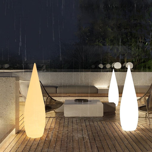Versatile Outdoor Water Drop Shaped Floor Lamp, Wiring, Charging, Solar Options, Waterproof, Remote Control, 16 Colors for Garden, Party, Festival Decor-ErisView-1