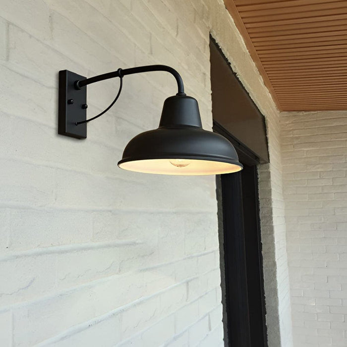 Vintage LED Outdoor Wall Sconce with High-Temperature Painted Iron Lampshade, Ideal for Villas, Gardens, and Community Gates, Relaxing Atmosphere-ErisView-2